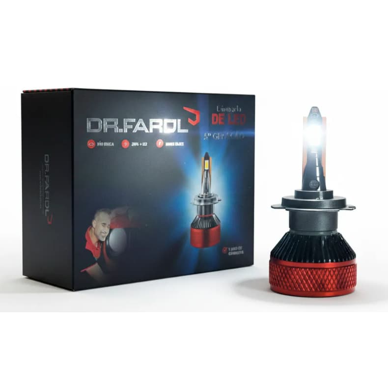 Kit Led Original Dr Farol 5ª Geração 7400 Lúmens 6000k H15, H11, HB3 HB4, H16B, H27