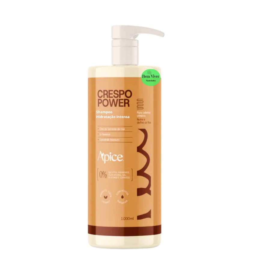 Shampoo Apse Crespo Power - 1 Litro Hidrataçao Intensa