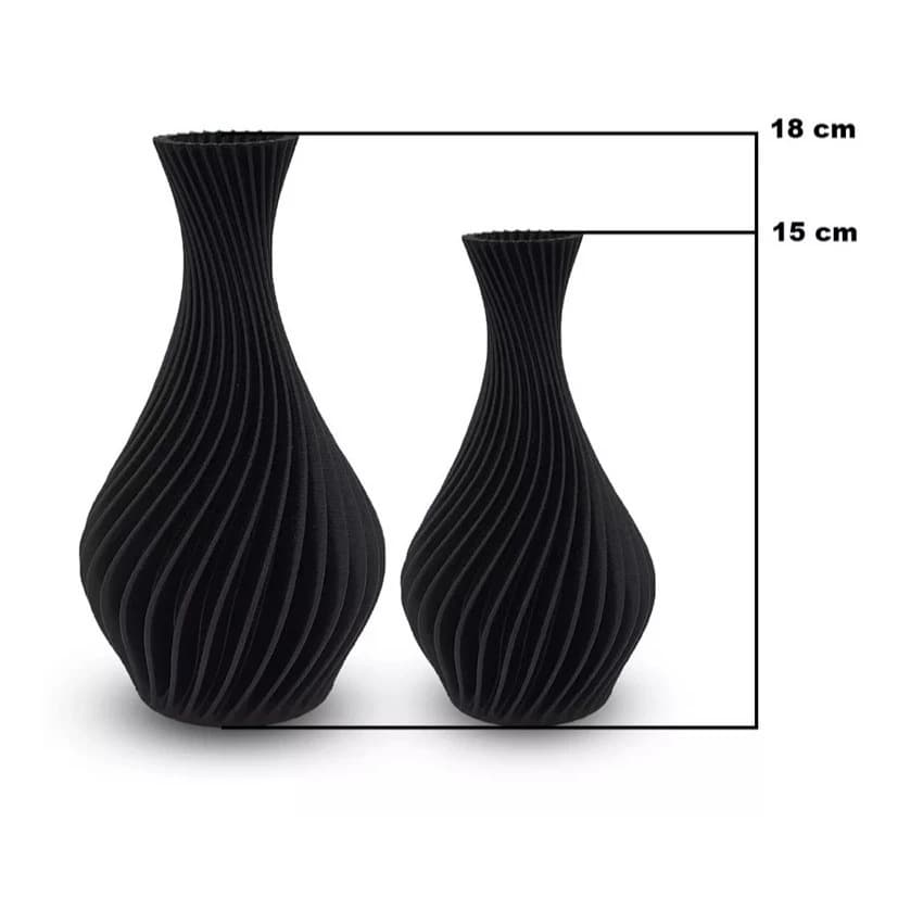 Kit 2 Vasos Decorativos em Espiral Impressão 3D