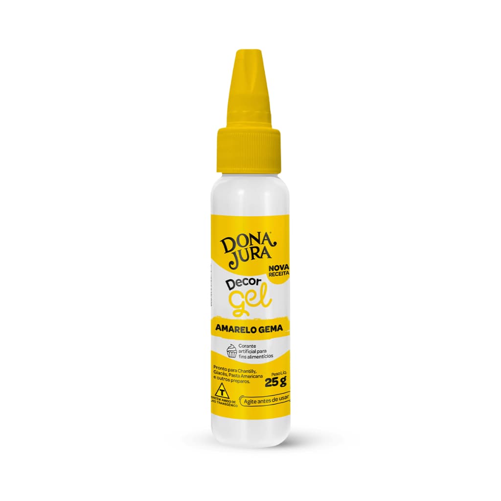 Corante Alimentício em Gel Amarelo Gema DecorGel 25g Dona Jura