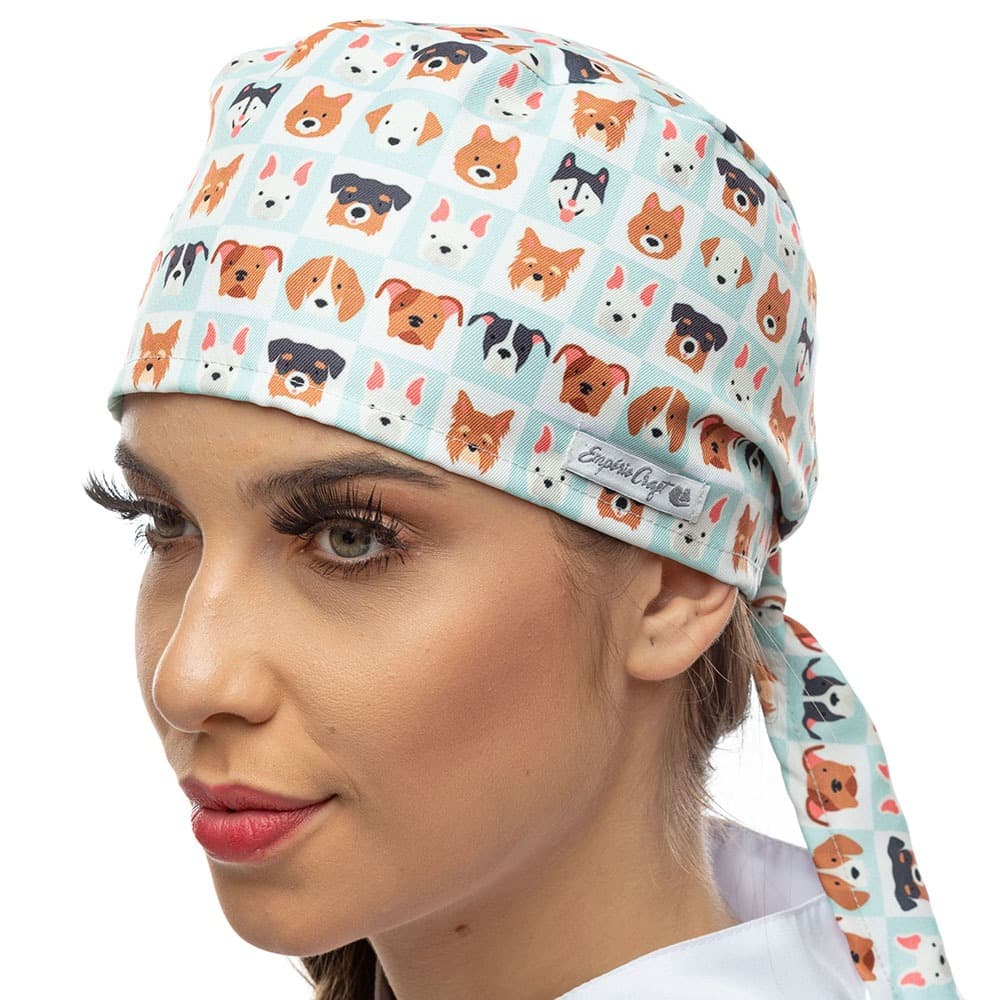 Kit 03 Toucas Cirúrgicas Gorro Bandana Unissex Enfermagem Medicina Veterinária Estampas de Bichinhos