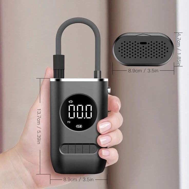 Bomba de Ar Digital Mini Compressor Calibrador de Pneus Carro Moto Bike Com Lanterna Led Portátil