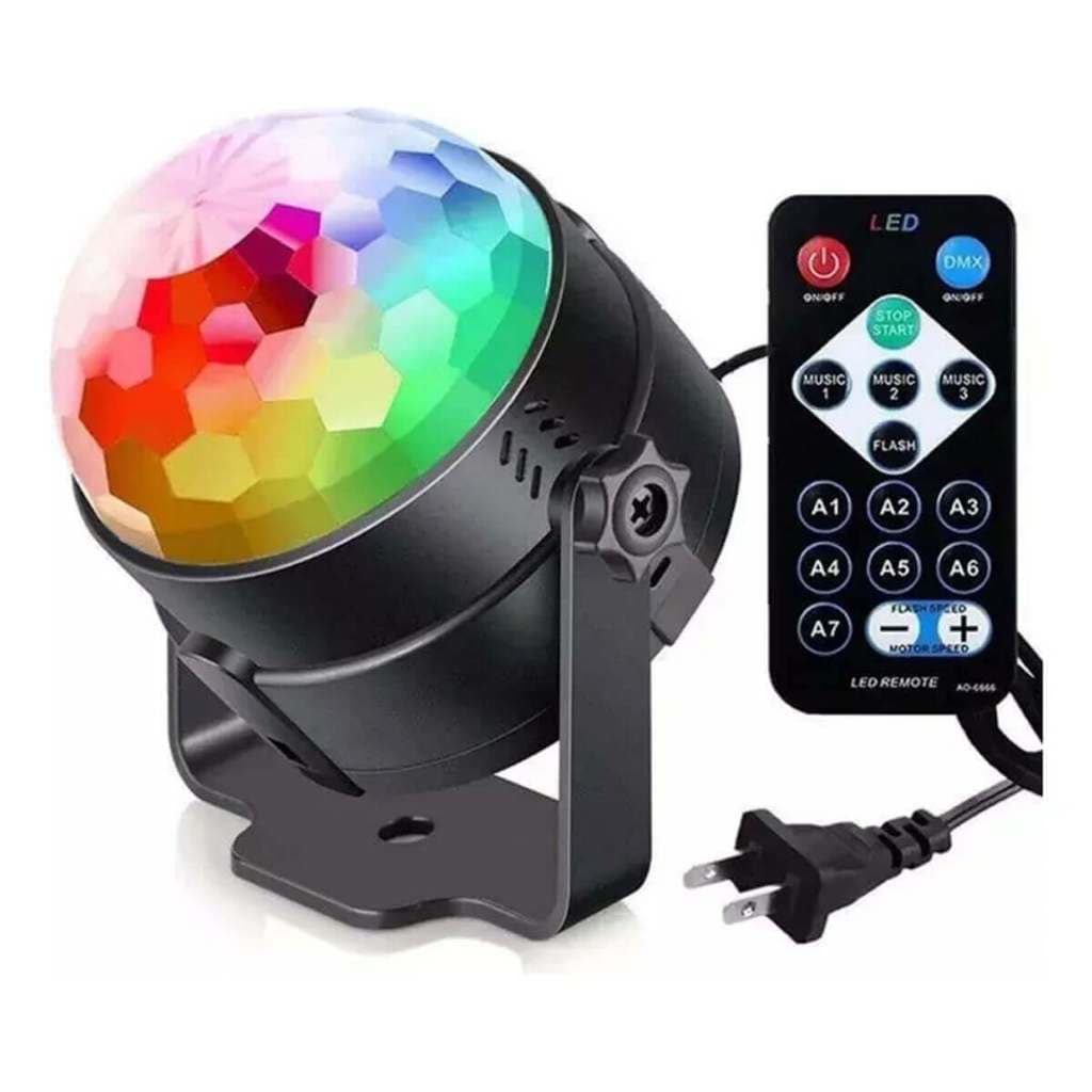 Mini Globo Bola Maluca Luzes Coloridas  LED Magic Cristal RGB