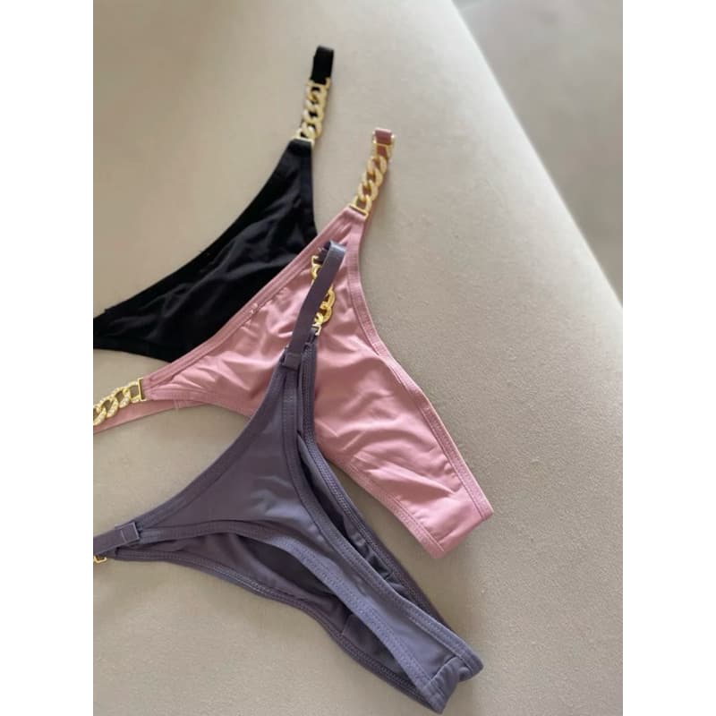 Calcinha Corrente Strass Brilhante Brilho Feminina Fio Dental Poliamida