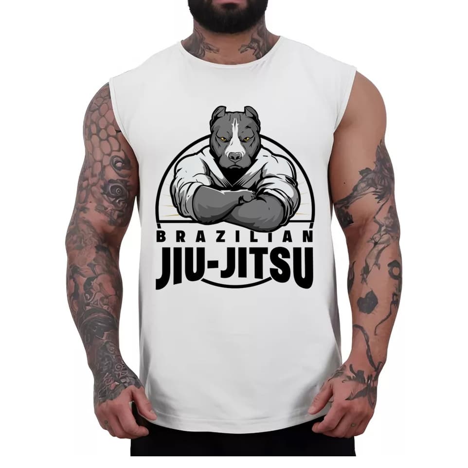 Camiseta Regata Masculina Jiu-Jítsu Lutador Artes Marciais Moda T-shirt Blusas