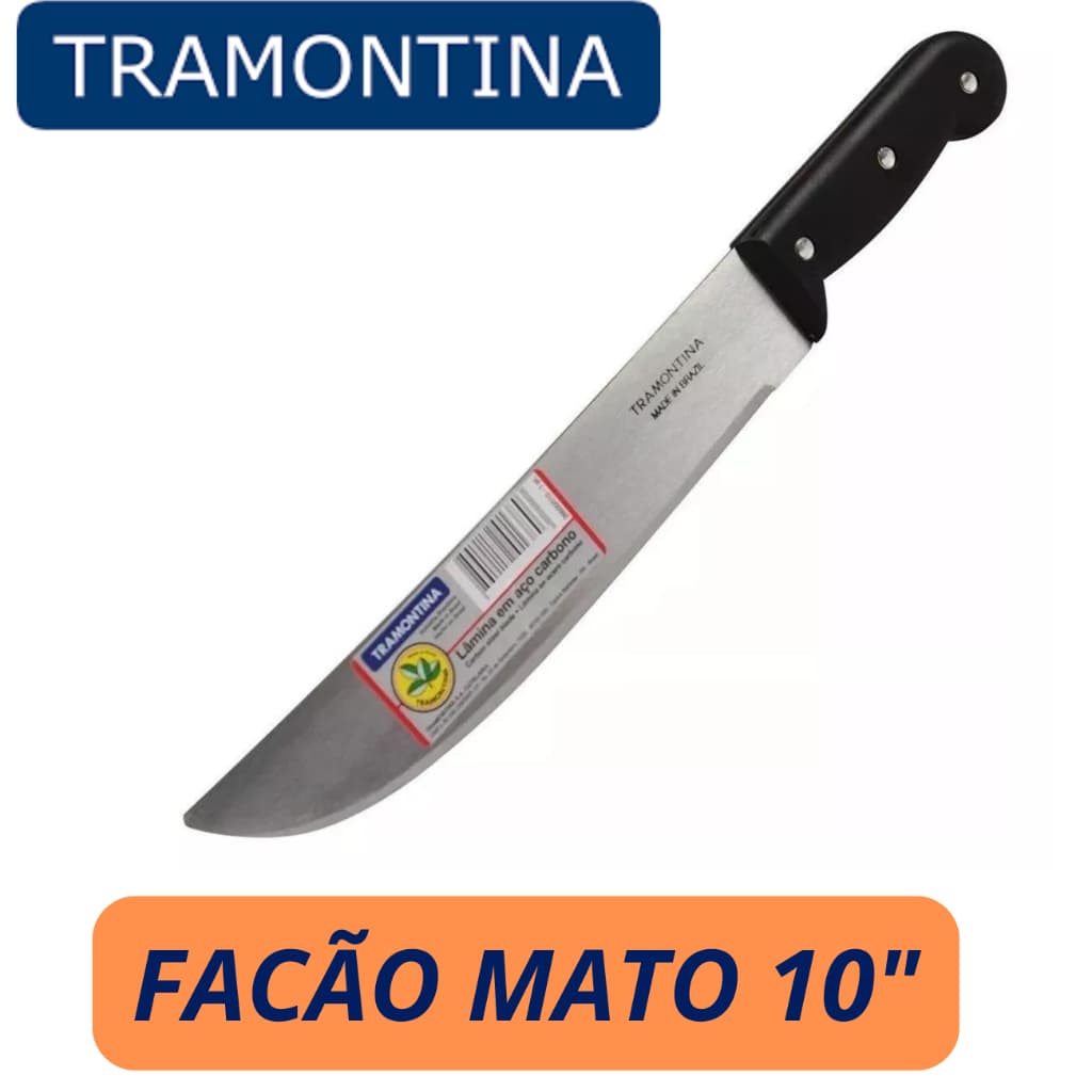 Facão  Mato 10 Polegadas Tramontina Lâmina Aço Carbono Cabo Plástico