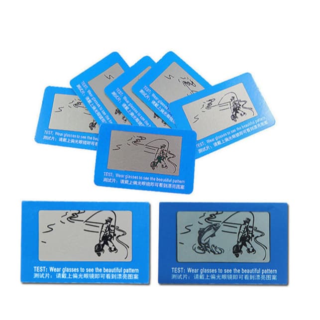 Kit com 1/3/5/10  uns. Cartão Teste Para Determinar Lente De Óculos Polarizado Nova