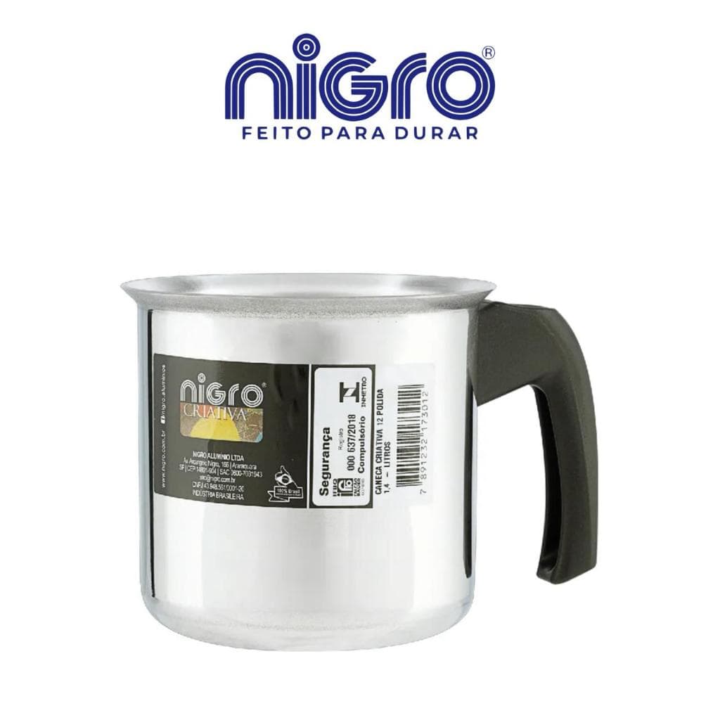 Leiteira Nigro Criativa Alumínio Polido Canecão Nº10 Nº12 Nº14 Nº16 Café Leite Cozinha