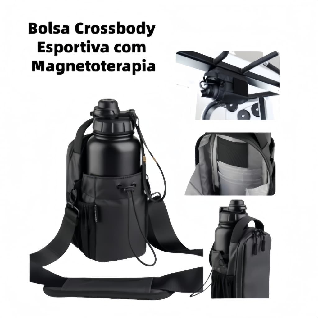 Bolsa de Academia, Magnética para Squeeze,Crossbody para Celular, Grande Capacidade e Multifuncional