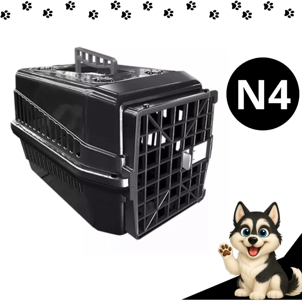 Caixa De Transporte Cachorro N4 Black Pet Animais Cães Gatos