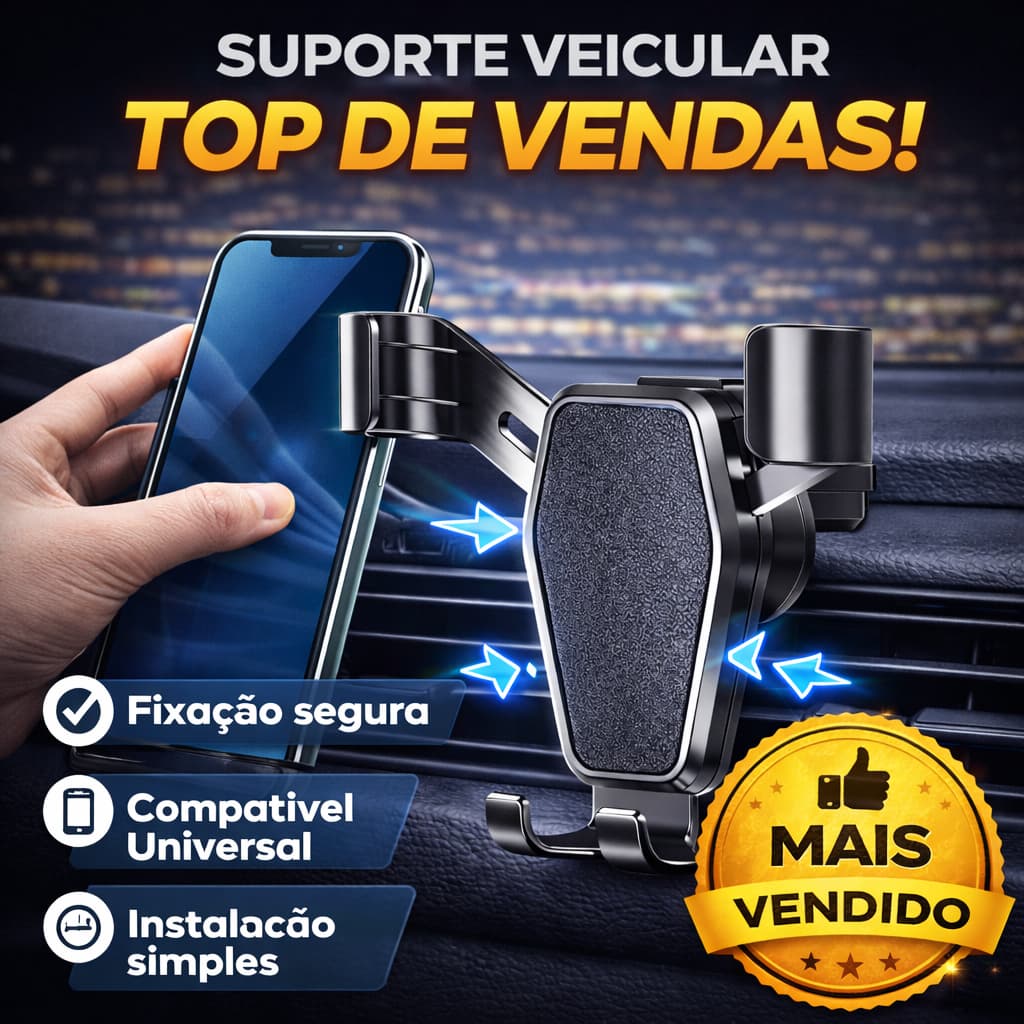 Suporte de Celular Universal Veicular/Automotivo Entrada de Ar. Compatível com todos os Carros.