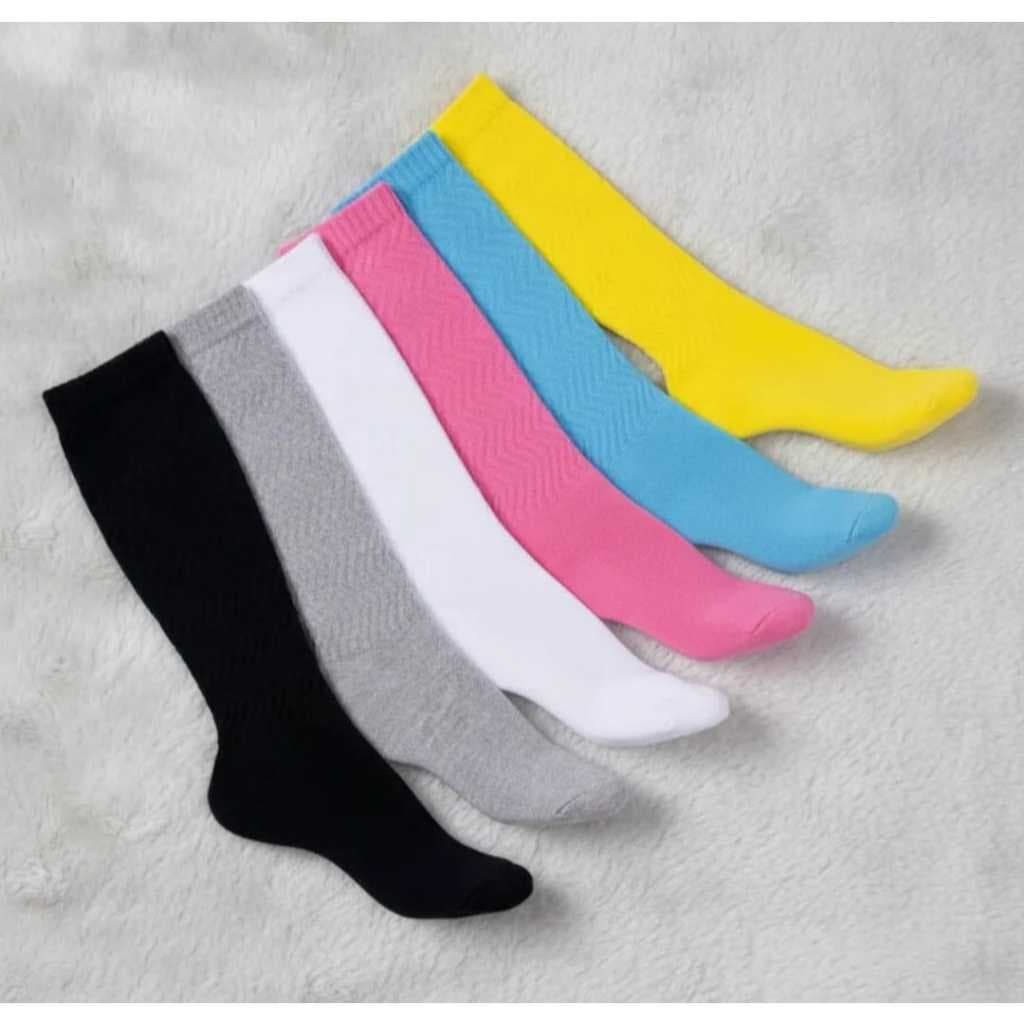 4/12 Pares  Meia Aeróbica 3/4 Fitness meião N 34 à 41 Adulto academia meias até o joelho meiao futebol coloridas elegant