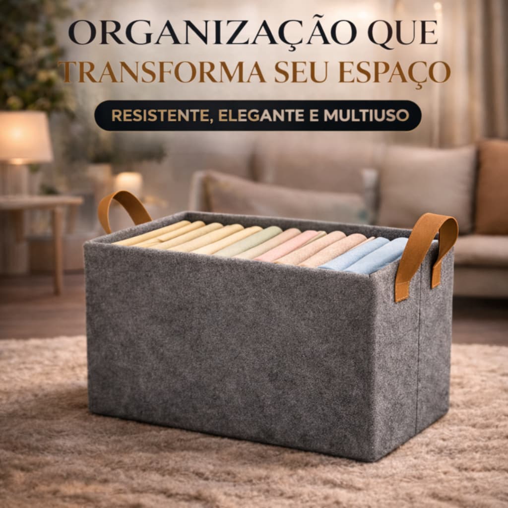 Caixa Organizadora Dobrável Multiuso para Gaveta Guarda Roupa - Kit 1 2 3 4 Unidades