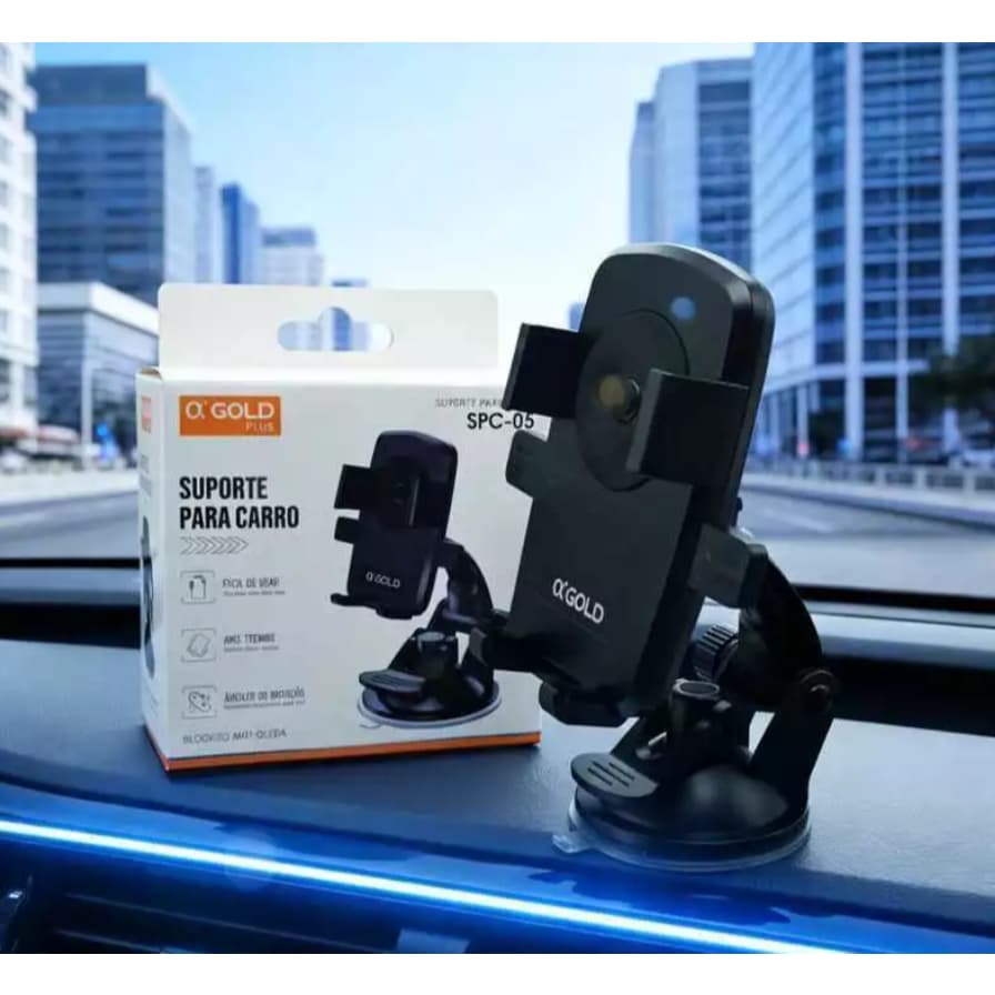 Suporte Veicular A' Gold Spc-05 Ventosa 360° Universal Anti-Tremor