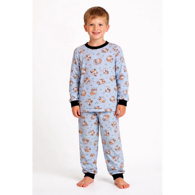 Pijama Infantil Manga Longa Menino Conjunto Inverno Confortável Estampado