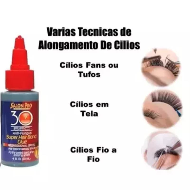 Cola Black Salon Pro 30 ml – Fixação Rápida para MegaHair e Tufinho – Cola Preta, Secagem 30s