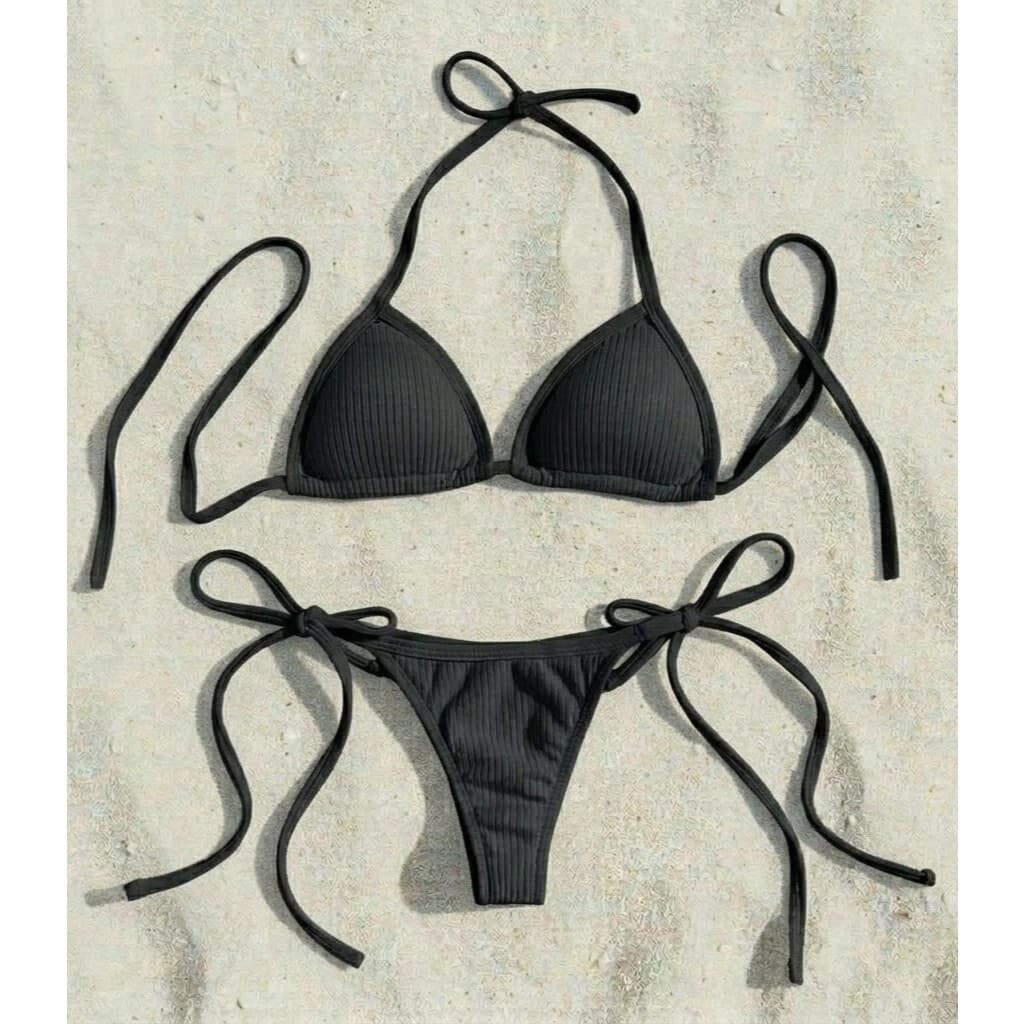 Biquíni Feminino Canelado Comfort Premium - Top + Calcinha Fio Dental - Sem Bojo