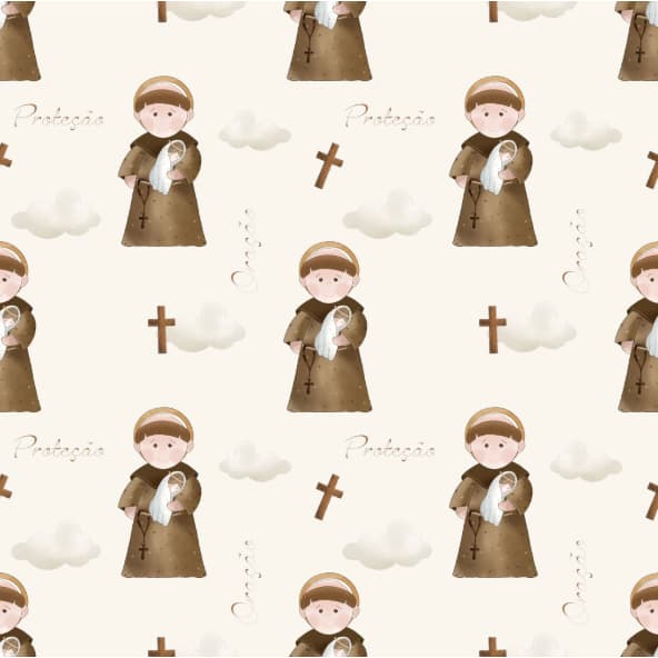 Tecido Tricoline Santa Antonio - Santinhos 50 x 150 cm