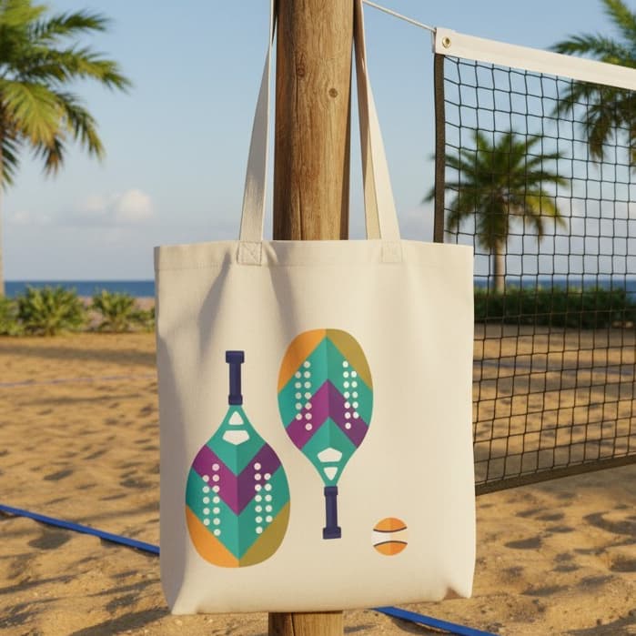 Ecobag Bolsa Beach Tennis Raquete & Praia- Sacola Reutilizável Esporte