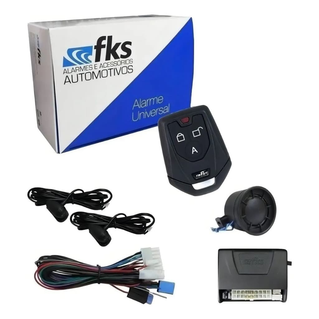 Alarme Para Carro Universal Fks 902 Sb Com Um Controle