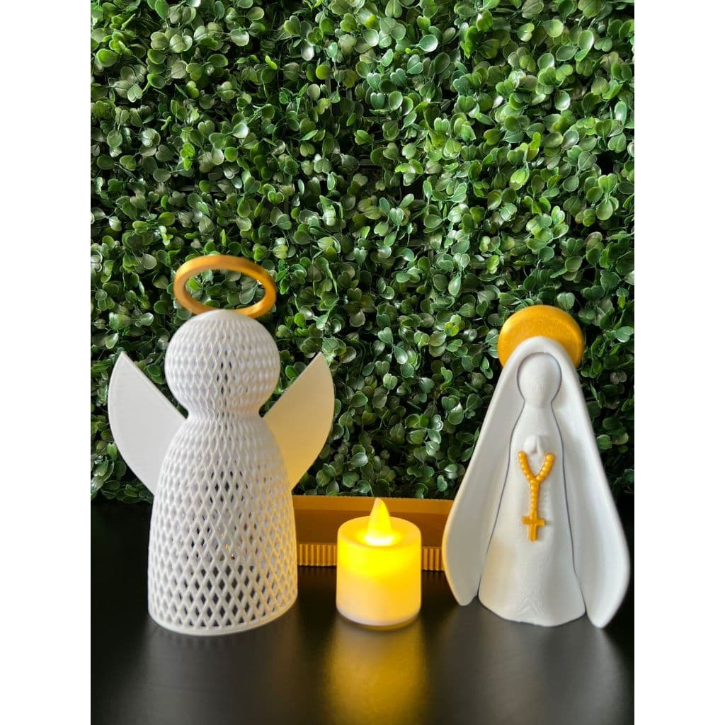 Decoração Religiosa Nossa Senhora de Aparecida e Anjo da Guarda  Batismo Euca Crisma Enfeite Cristão