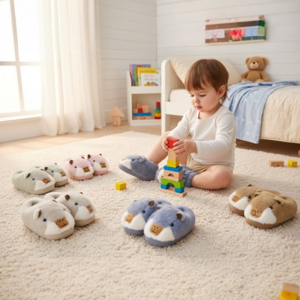 Pantufa Infantil Capivara Peluciada Inverno Vária Cores Luxo