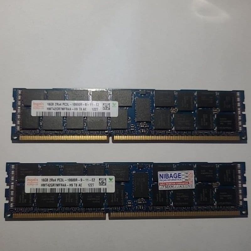 MEMÓRIA HYNIX 16GB DDR3 ECC REG PC3L-10600R 2Rx4 RDIMM HMT42GR7MFR4A – SERVIDOR OEM