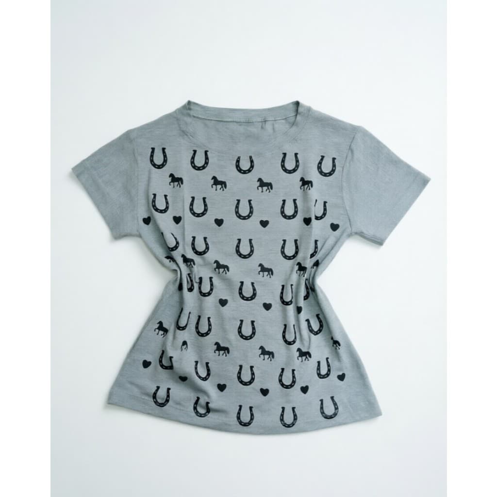 BLUSA T SHIRT ESTAMPADA CAVALO FERRADURA VISCOLYCRA CAMISETA FEMININO TAMANHO UNICO