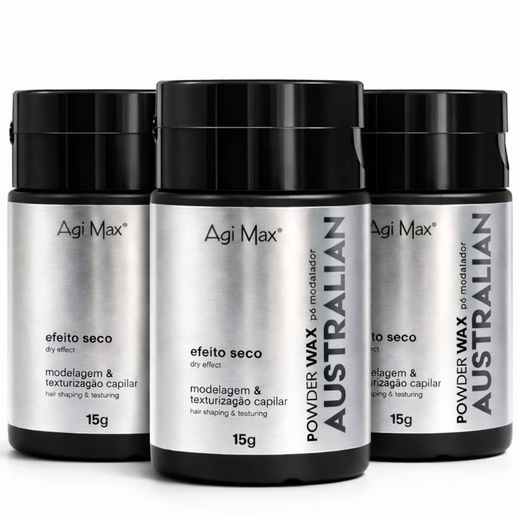 Kit Pó Modelador Efeito Seco Australian Powder Wax  Matte Pomada Em Pó Soller 3 Unidades 15g