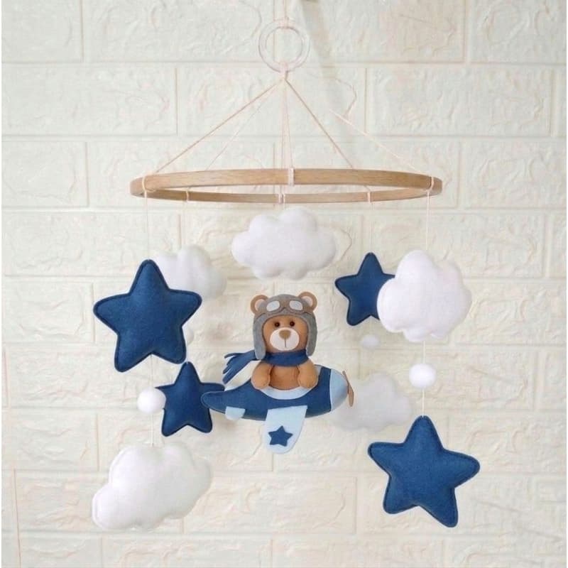 Móbile para Berço Urso Aviador