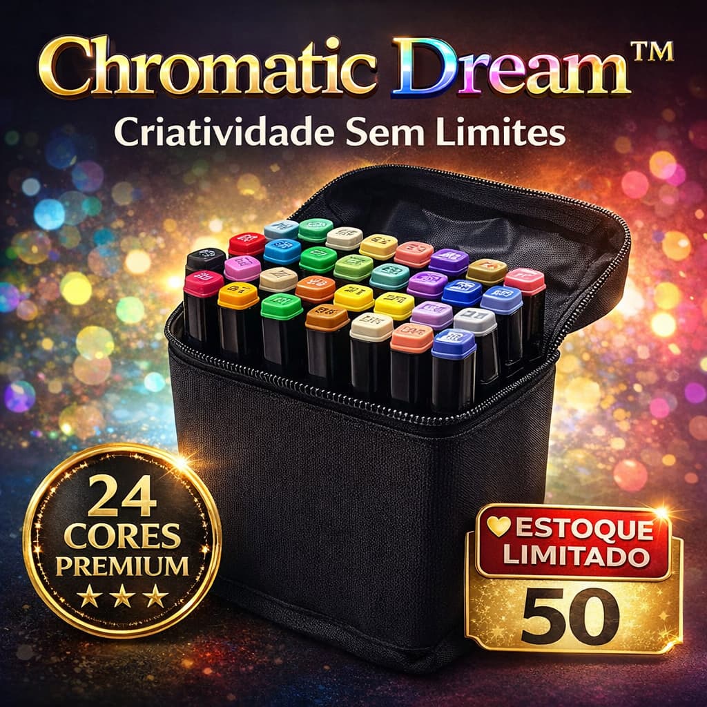 Kit Canetas Coloridas Hidrográficas 24 Cores Estojo Infantil Artístico Escolar