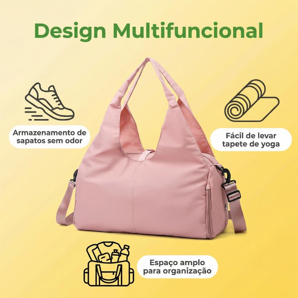Bolsa de academia de Nylon à prova d'água multifuncional com compartimento independente para sapatos
