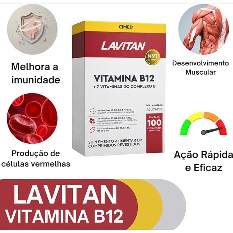 Lavitan Vitamina B12 Complexo B 100 Comprimidos Cimed