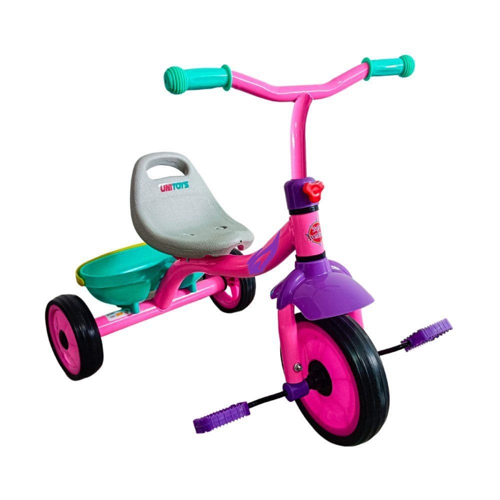 Triciclo Rosa Infantil Porta objetos Suporta até 30kg Brinquedo Bicicleta Pedal