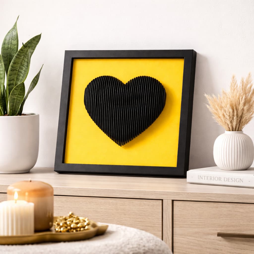 Quadro Coração  Decorativo Sala Decoração para Quarto 20cm Dia dos Namorados Amor
