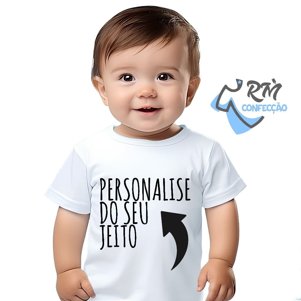Camiseta Personalizada Bebê Com sua Estampa ou Arte