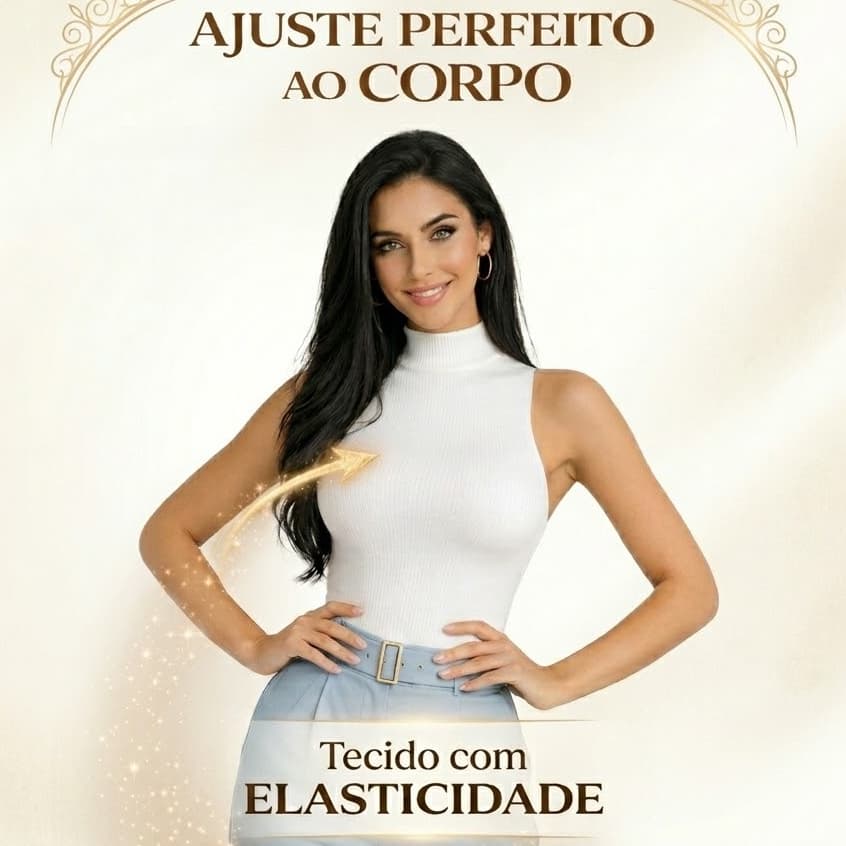 Cropped Feminino Canelado Regata Ribana Básico Ajustável Sem Bojo Casual