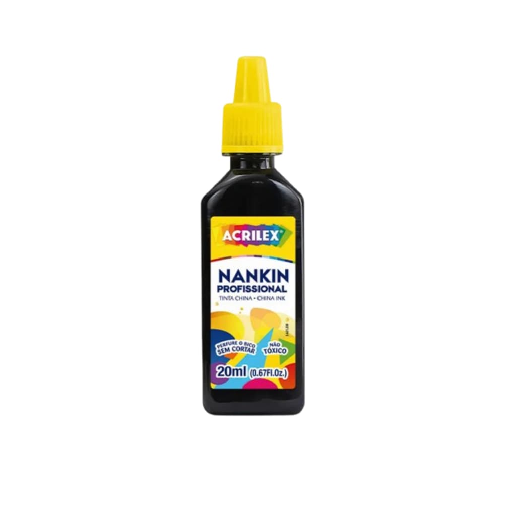 Tinta Nanquim 20 Ml Cor Preta 1 Unidade
