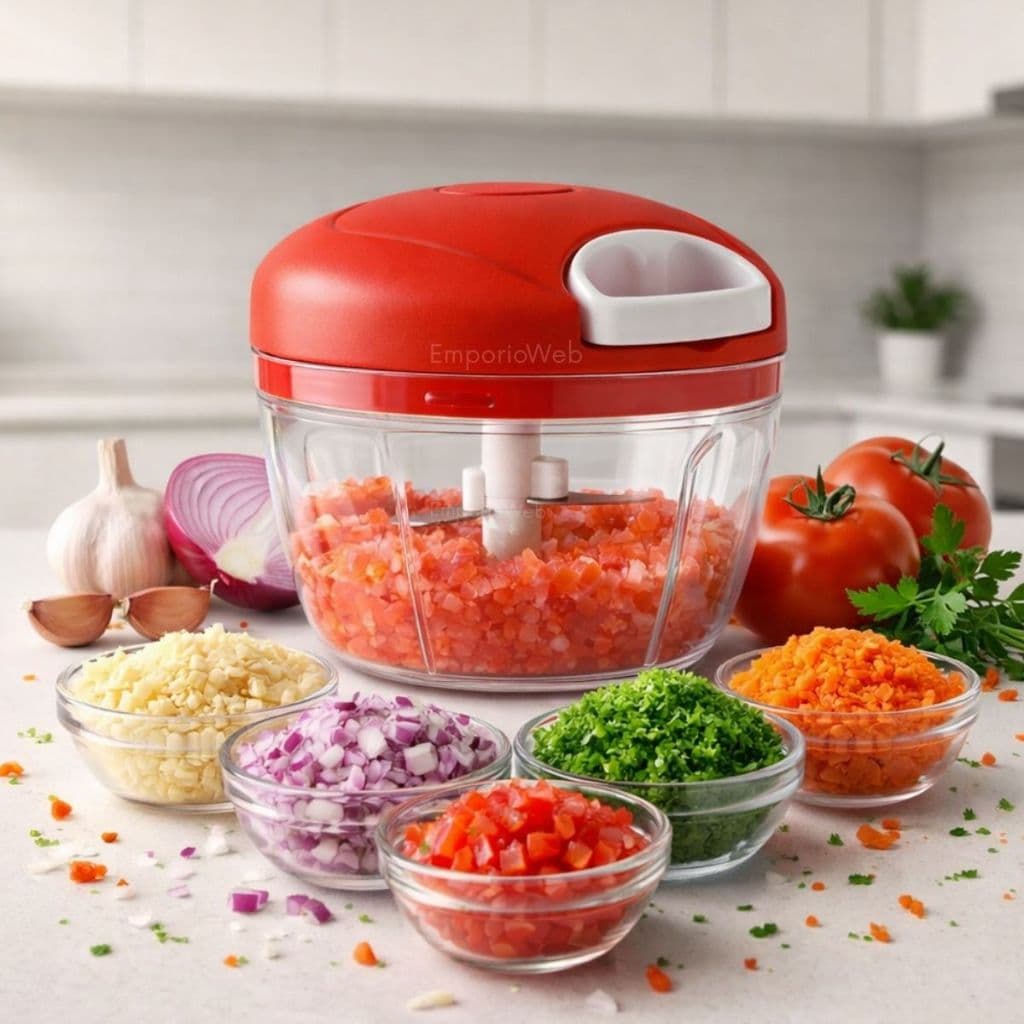 Processador e Triturador 500ml 3 Laminas Portátil Aço Inox Cordinha De Alimentos e Legumes Verduras