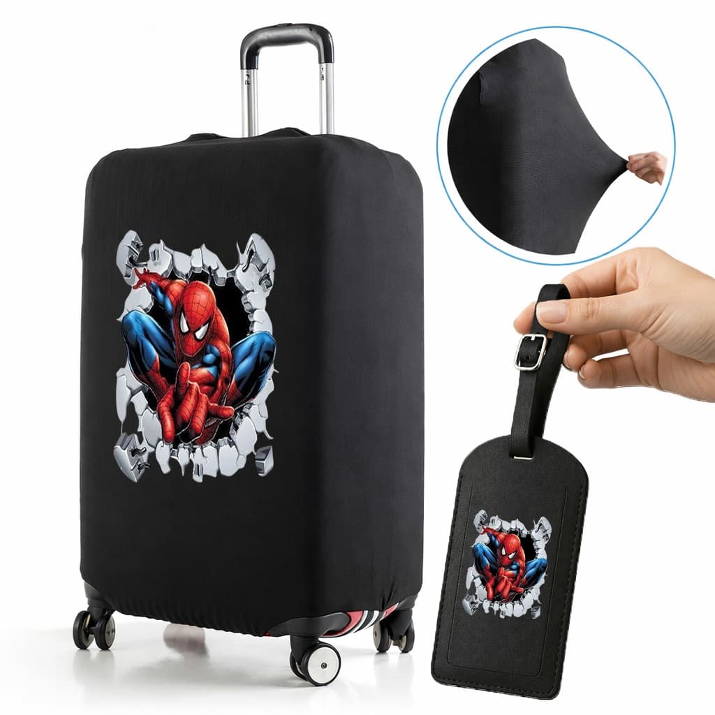 Capa De Mala 8 a 23KG Seu Nome SpiderMan Personalizada Protetor Bagagem Para Viagem Protetora Grande