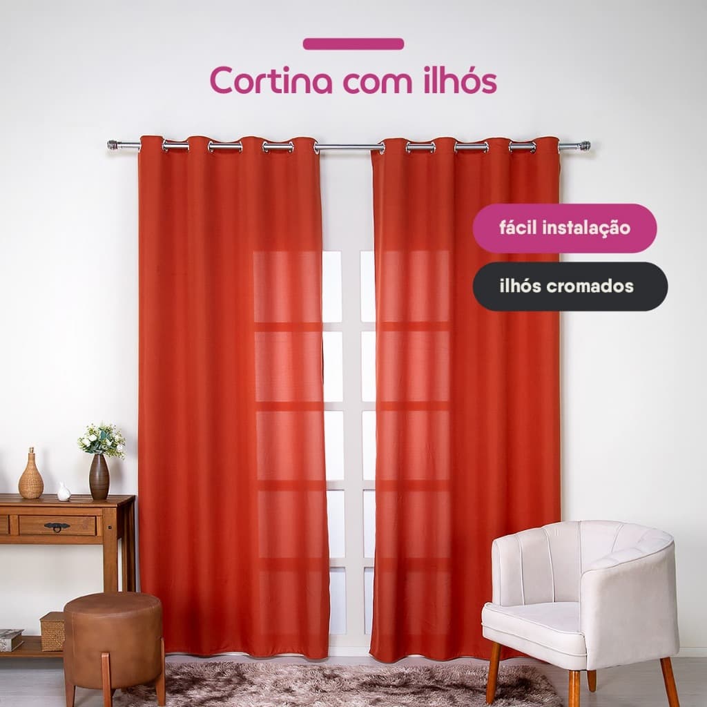 Cortina Oxford 3,00x2,50 com Ilhós – Sala e Quarto | Promoção + Envio Rápido