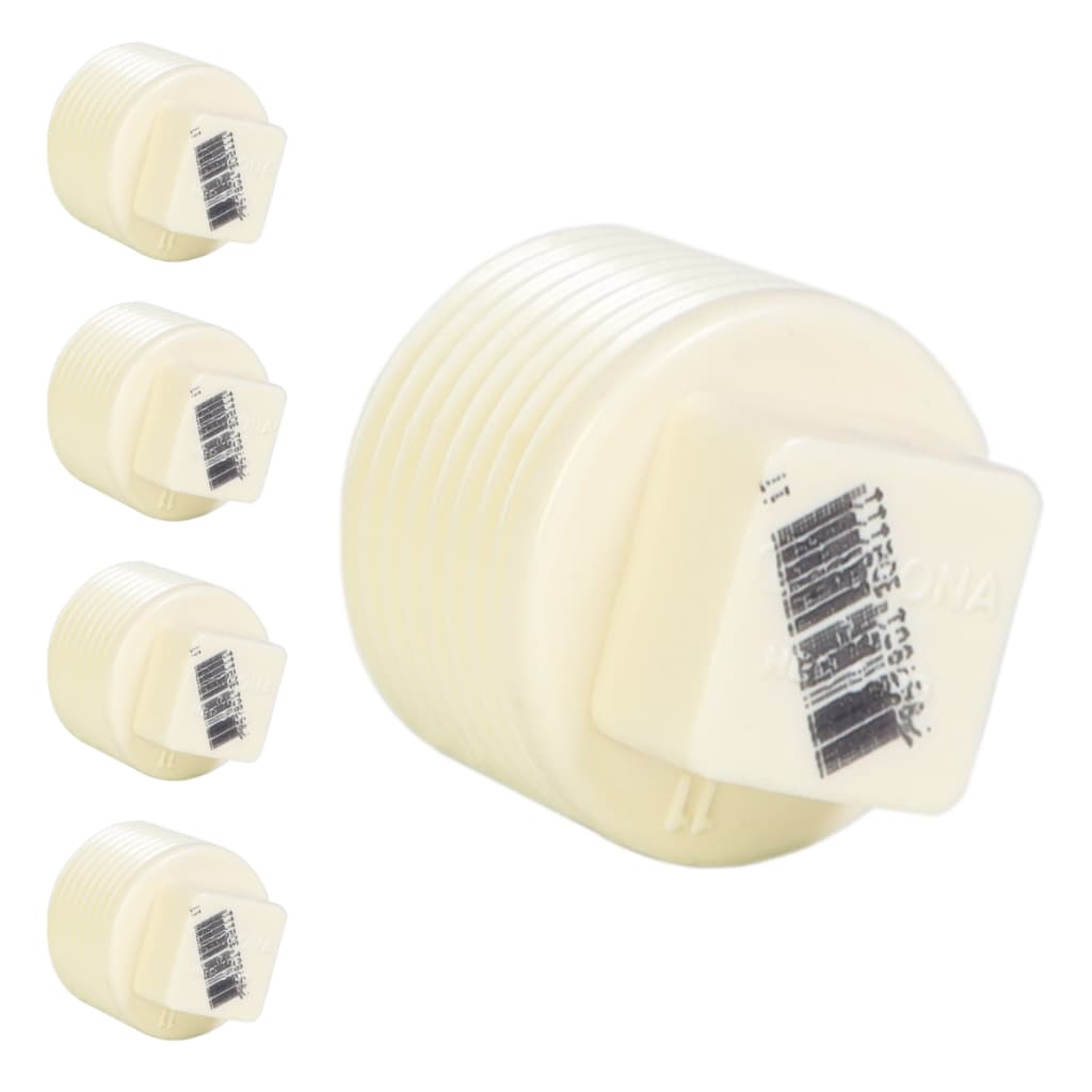 Kit 5 Tampão Plugue Roscável 20mm 1/2 Polegada Pvc Krona