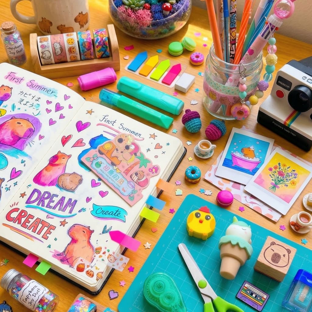 Kit Papelaria Criativa Presente de Luxo Fofa Com Itens Diversos Kawaii Importados Japão Coréia China