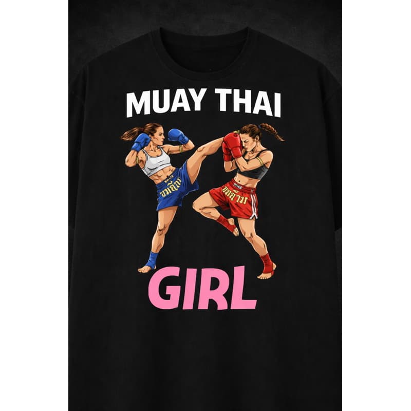 Camiseta Masculina Feminina 100% algodão  Muay Thai Girl Lutas