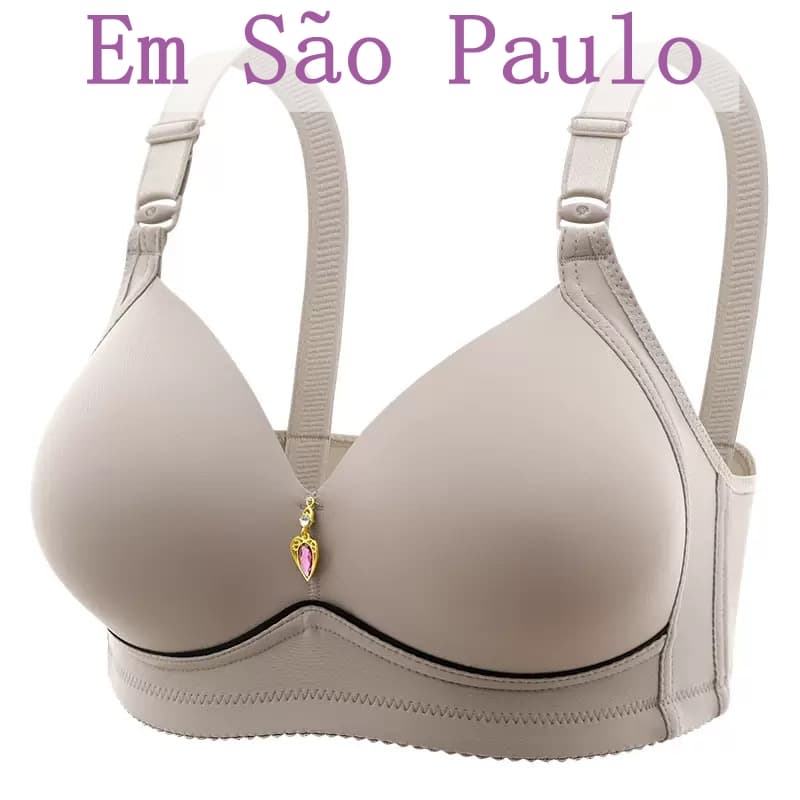 Sutiã Feminino Plus Size Sem Aro Confortável Respirável Ajuste Perfeito Bojo Fino Liso Sem Metal
