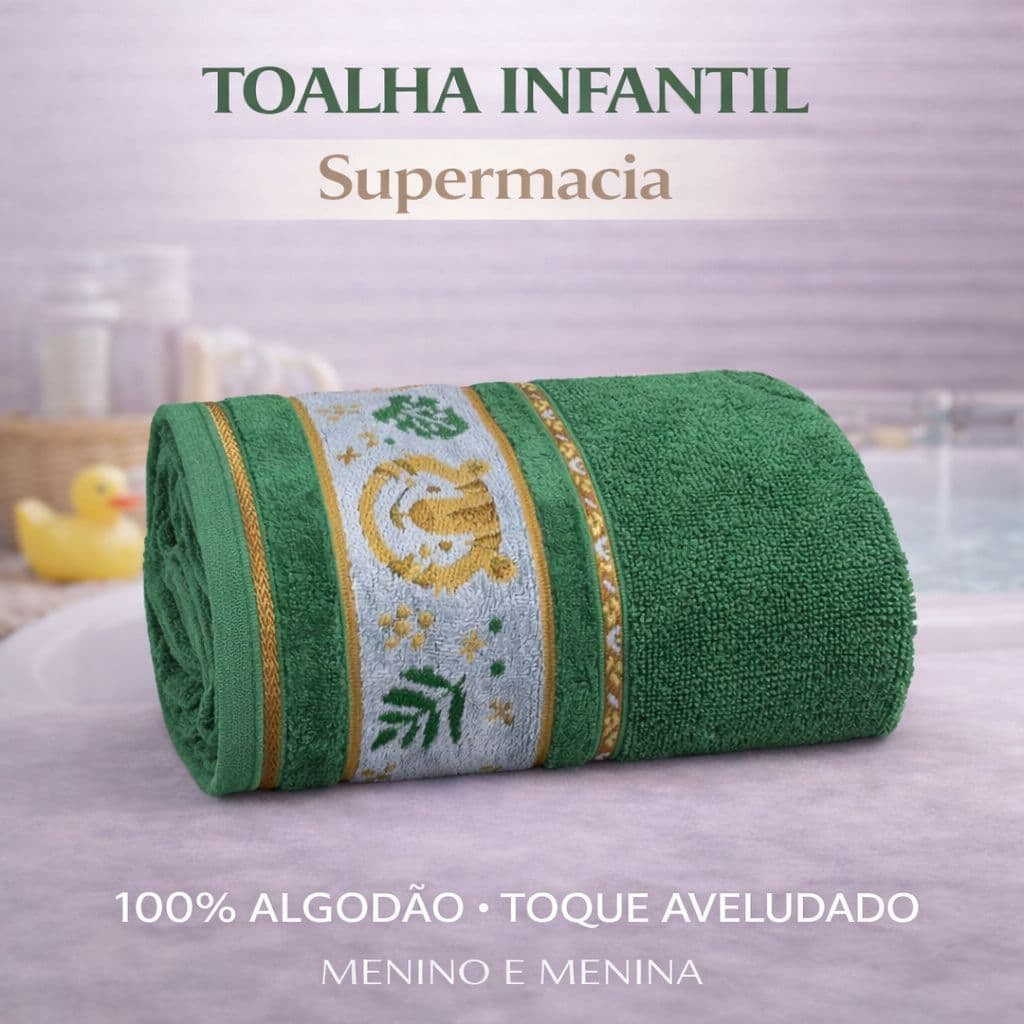 Toalha Infantil de Algodão Super Macia Alta Absorção Menino Varias Estampas