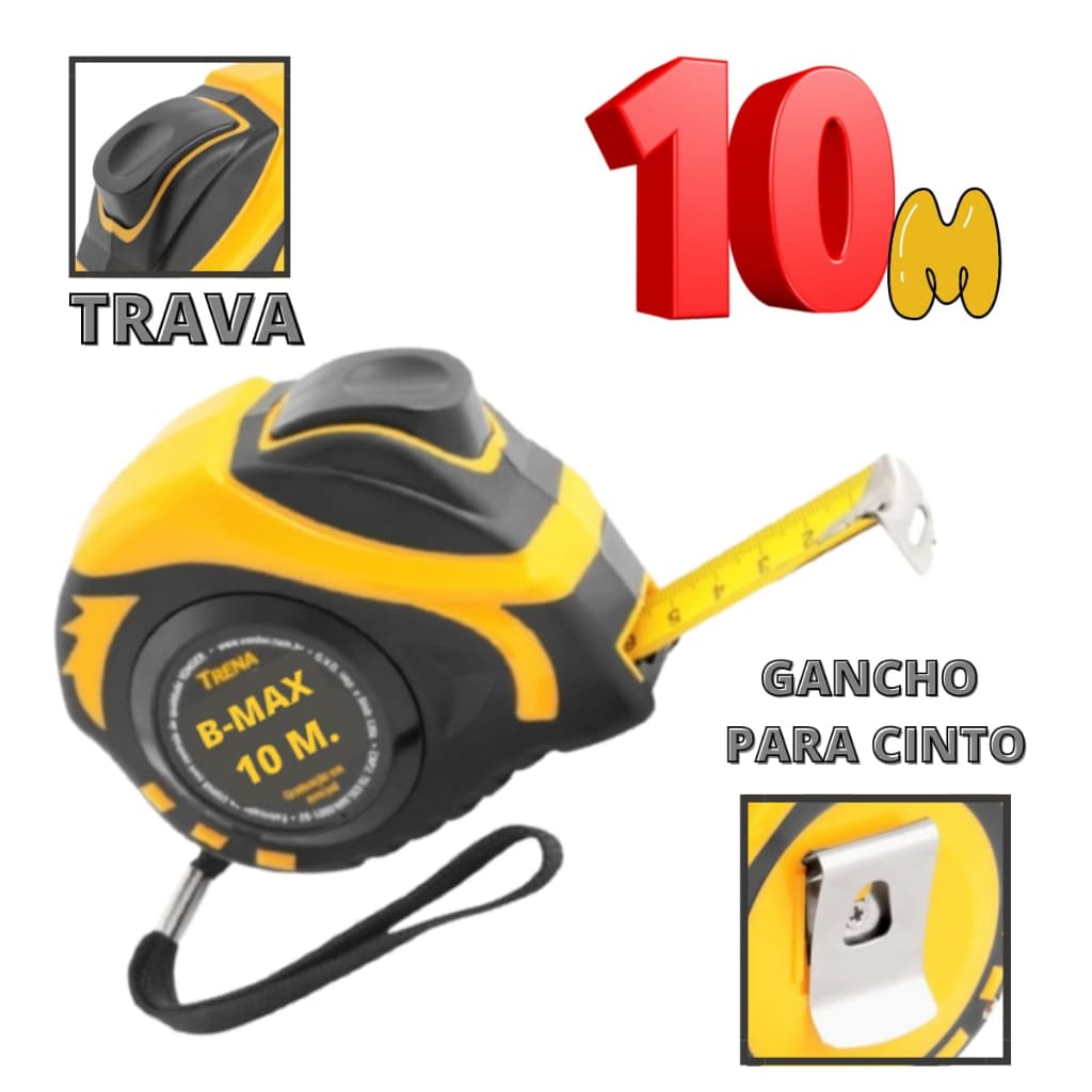 Trena De Aço 10 Metros x 25 MM Com Trava