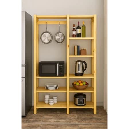 Arara Cabideiro com Sapateira Pinus 6 Prateleiras Closet Quarto Organização