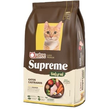 Ração Quatree Supreme Gatos Castrados Frango e Batata Doce 10,1kg