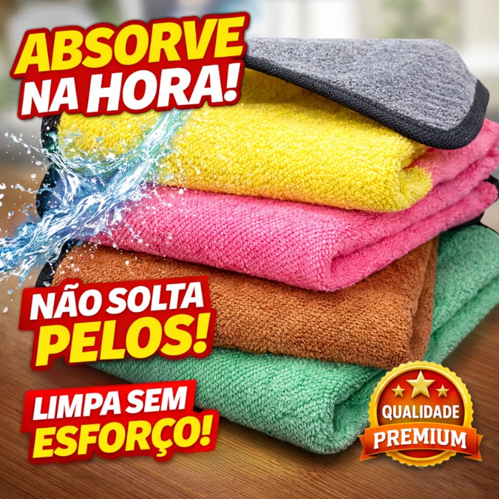 Kit 4 Pano De Cozinha Microfibra Toalha De Limpeza Doméstica Super Duravel Macio Absorvente Não Deixa Pelo